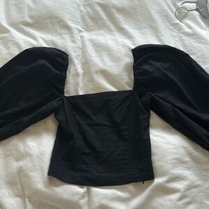 O.P.T. Linen Puff Sleeve top